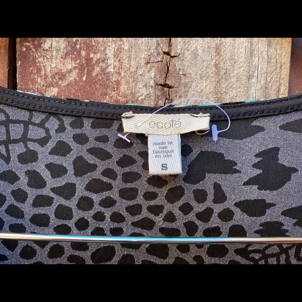 Ecote Teal Blue Leopard Print Romper - Picture 5 of 8